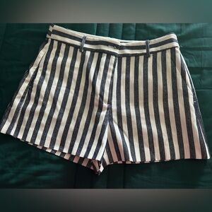 LOFT Navy and White Striped Women's Shorts